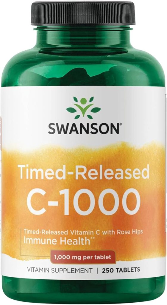 Swanson Timed-Release Vitamin C with Rose Hips 1000 mg, 250 Tablets